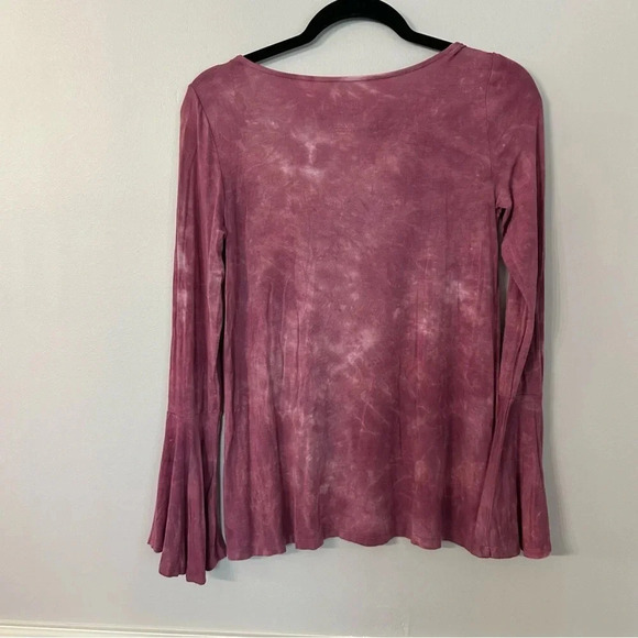 American Eagle Outfitters Soft & Sexy Maroon Long Flutter Sleeve V-Neck Sz S GUC - Picture 6 of 6